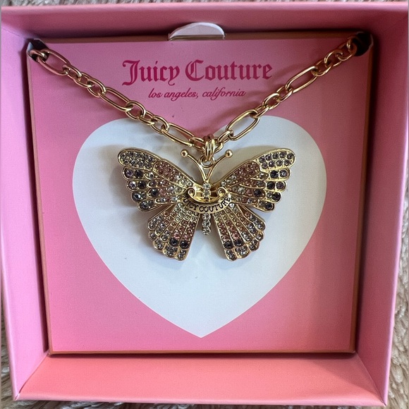JUICY COUTURE Crystal Butterfly Charm Necklace - Picture 3 of 13